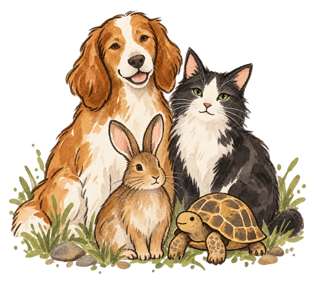 Un perro, un gato, un conejo y una tortuga: pacientes de todas las especies
